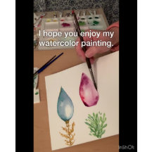 Handmålad vattenfärgad Rosa Jul Bauble