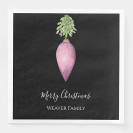 Handmålad vattenfärgad Rosa Jul Bauble Pappersservett