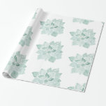 Handmålad vattenfärgad Succulent Echeveria Grönt Presentpapper<br><div class="desc">Konstnärliga och minimala presentemballeringar pappra med vår handmålade vattenfärgssukulenta ekheveria-underbar för bröllop,  möhippor,  babyduschar etc.</div>