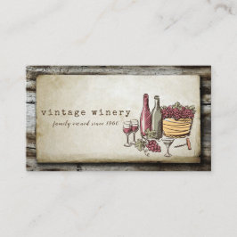 Handmålad Vintage Vineyard Winery Visitkort