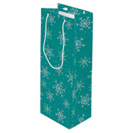 Handmålad vit och akvatisk Snöflingor på Teal