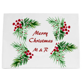 Handmålad Watercolor Gräs Wandeans, Red Berries