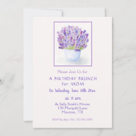 Handmålad Watercolor Lavender Blommigt Birthday Inbjudningar
