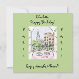 Handmålad Whimsical Paris Eiffeltornet FÖDELSEDAG