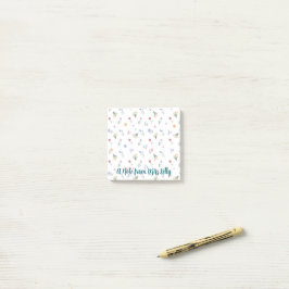 Handmålad Wildblomdesign Post-it Block