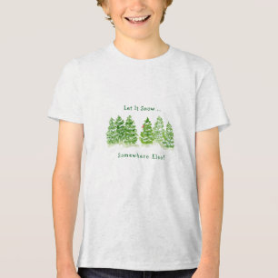 Handmålad Winter Träd: Låt Snö någon annanstans K T Shirt