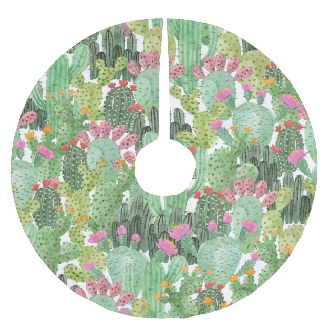 Handmålade aktuarier: Grönten Desert Julgransmatta Borstad Polyester (Framsidan)