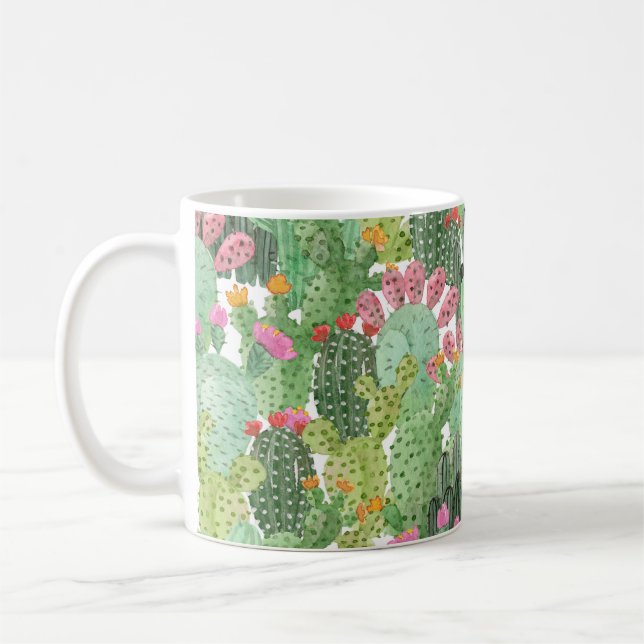 Handmålade aktuarier: Grönten Desert Kaffemugg (Vänster)