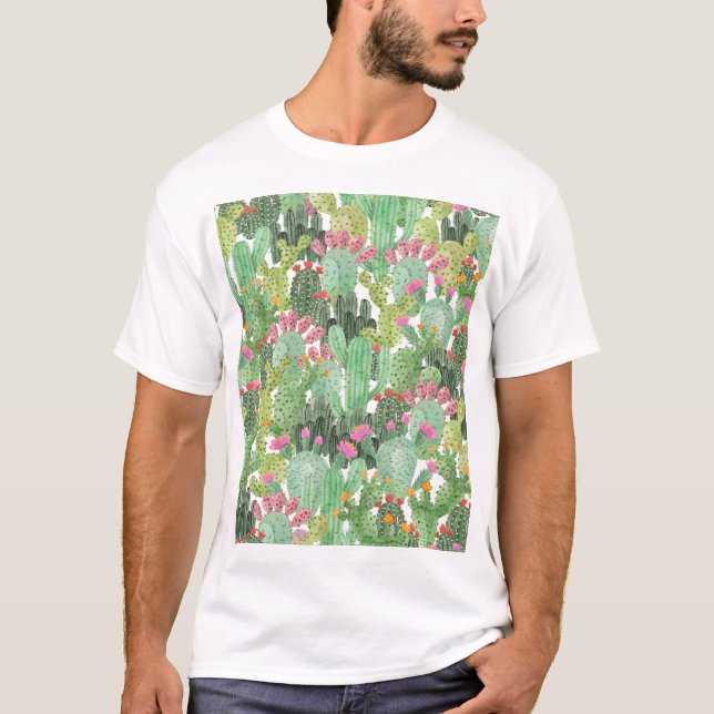 Handmålade aktuarier: Grönten Desert T Shirt (Framsida)