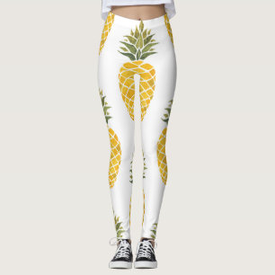 Handmålade ananas: Vattenfärg Sömlös. Leggings