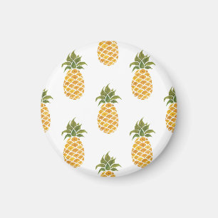 Handmålade ananas, vattenfärgad bakgrund. magnet