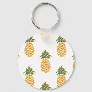 Handmålade ananas, vattenfärgad bakgrund. nyckelring