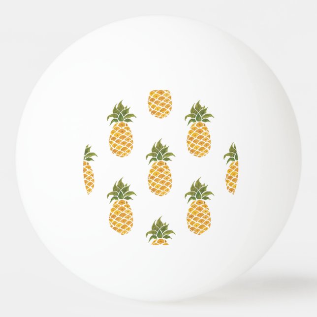 Handmålade ananas, vattenfärgad bakgrund. pingisboll (Framsidan)