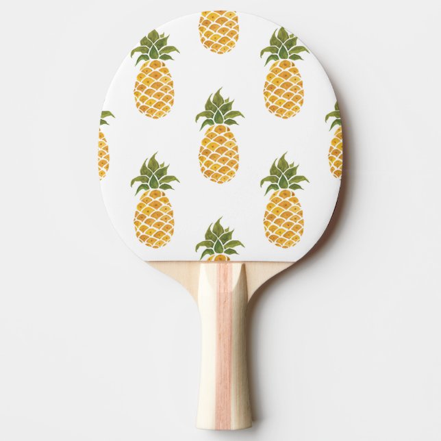 Handmålade ananas, vattenfärgad bakgrund. pingisracket (Framsidan)