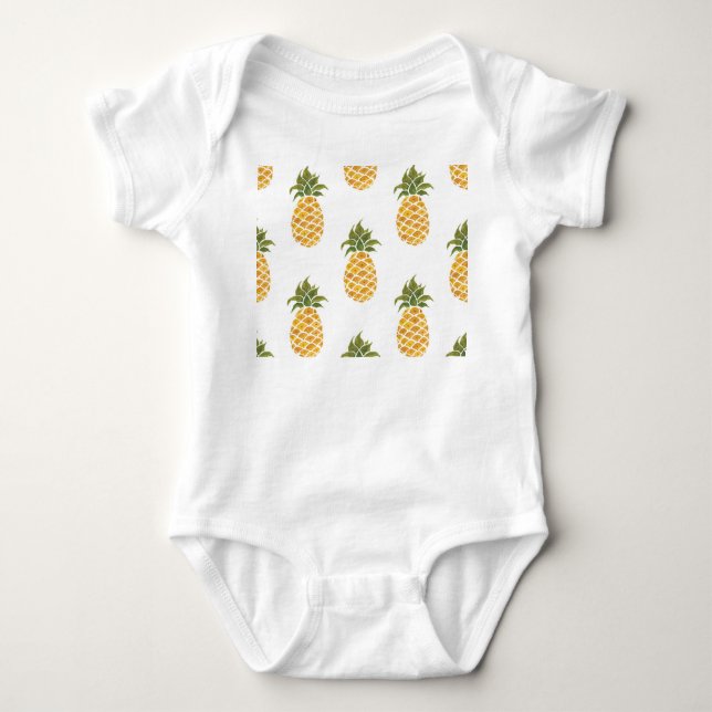 Handmålade ananas, vattenfärgad bakgrund. t shirt (Framsida)