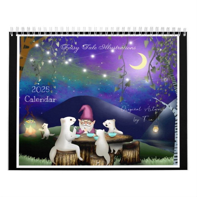 Handmålade barn Bok Illustration 2025 Kalender (Omslag)