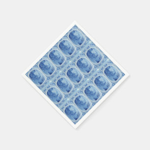 Handmålade blå Willow Toile Pappra blöjor Pappersservett