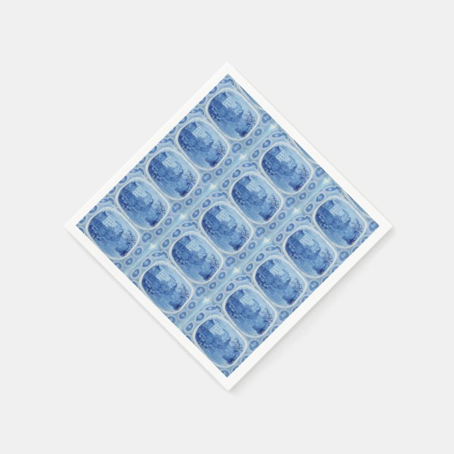 Handmålade blå Willow Toile Pappra blöjor Pappersservett (Hörn)