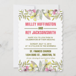 handmålade blommor inbjudningar