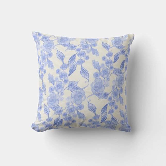 Handmålade blommor kudde (Framsida)