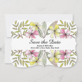 handmålade blommor spara datumet