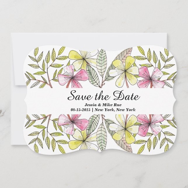 handmålade blommor spara datumet (Framsida)