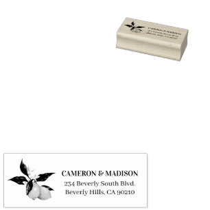 Handmålade citroner med nedre Bröllop Stämpel