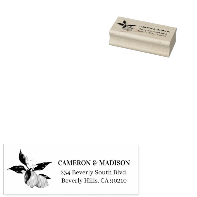 Handmålade citroner med nedre Bröllop Stämpel (Stämplad)