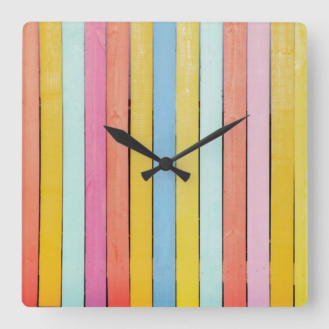 Handmålade fästpunktsbiljetter fyrkantig klocka (Framsida)