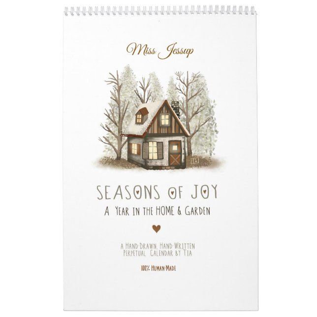 Handmålade illustrationer & mysiga månatliga dikte kalender (Omslag)