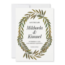 Handmålade Löv Spara datuminbjudan