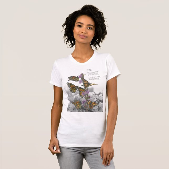 Handmålade monarch Butterflies T Shirt (Hel framsida)