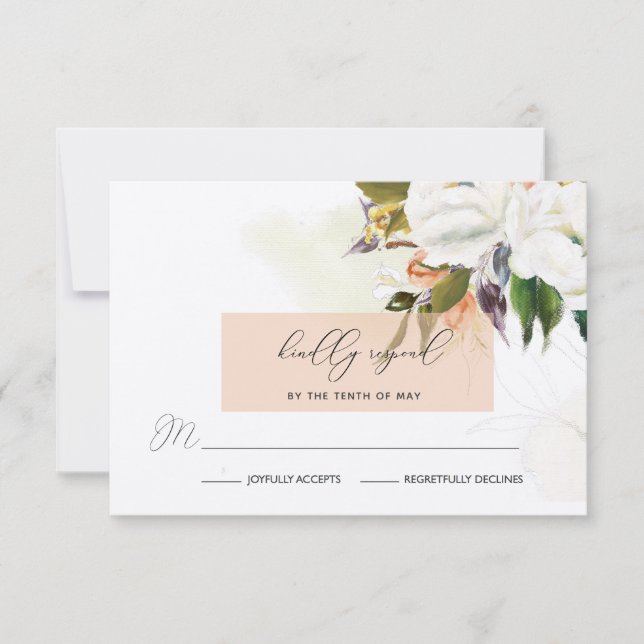 Handmålade oljeblommor Bröllop OSA i persikor (Framsida)