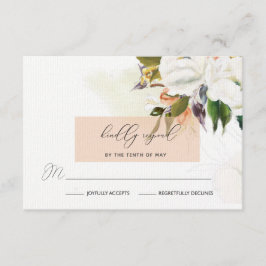 Handmålade oljeblommor Bröllop OSA i persikor Kort