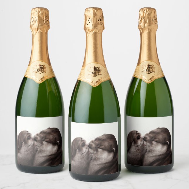 Handmålade ottrar - upphandlartidskonst (Flaskor)