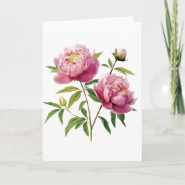 Handmålade Rosa för övertoning Peonies (blank) Kort