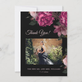 Handmålade Rosor Mörk Romantisk Bröllop Tack Kort