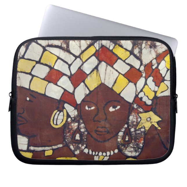 Handmålade textilier som avbildar varje dag laptop sleeve (Framsidan)