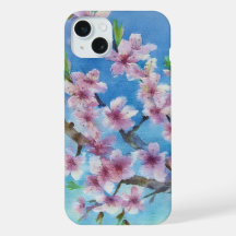 Handmålade trendiga akvarellkörsbärsblommor