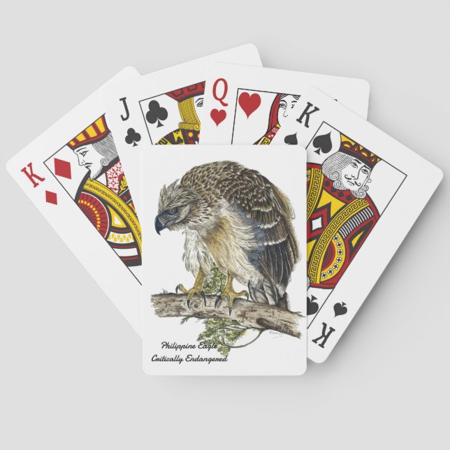 Handmålade utrotningshotade Eagle-kort Casinokort (Baksidan)