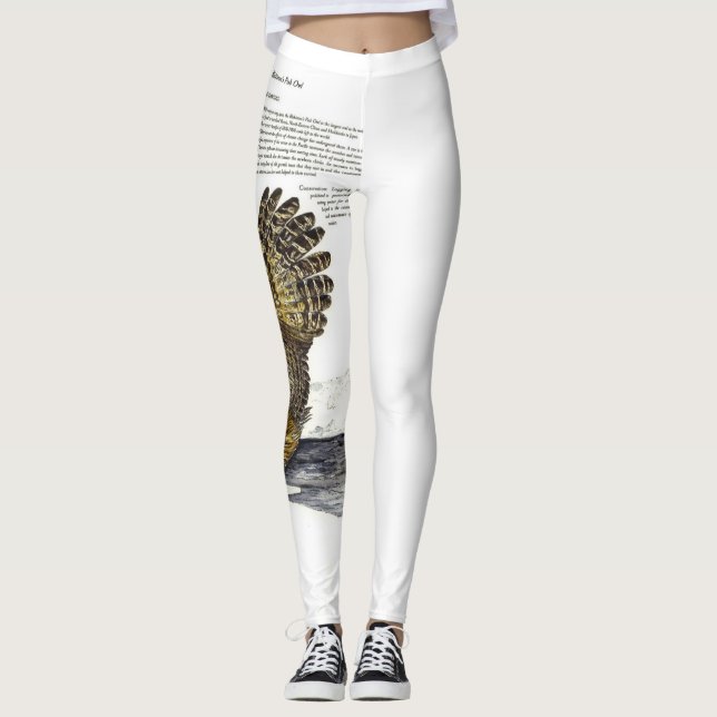 Handmålade utskrifter av farliga Uggla-lager Leggings (Framsida)