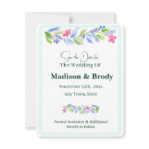 Handmålade vattenfärgsblommor SPARA DATE-fotot