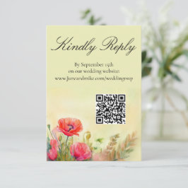 Handmålade vattenfärgspoppies i Vår Tilläggskort