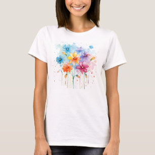 Handmålade vildblommor t shirt