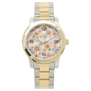 Handmålat Blommönster-23136 Armbandsur