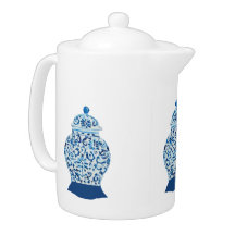 Handmålat Blue Ginger Burk Burk Chinoiserie tea