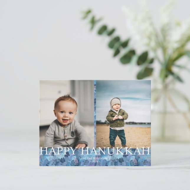 Handmålat Hanukkah-kort Julkort (Stående Fram)