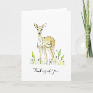 Handmålat Hjort Design "Thinking of You"-kort Kort