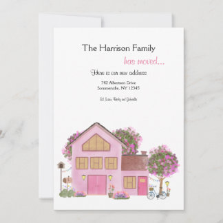 Handmålat hus Flyttar meddelande