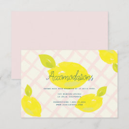 Handmålat Lemon Bröllop-inkvarteringskort Inbjudningar